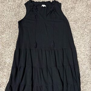 Max Studio Black Tiered Midi Dress